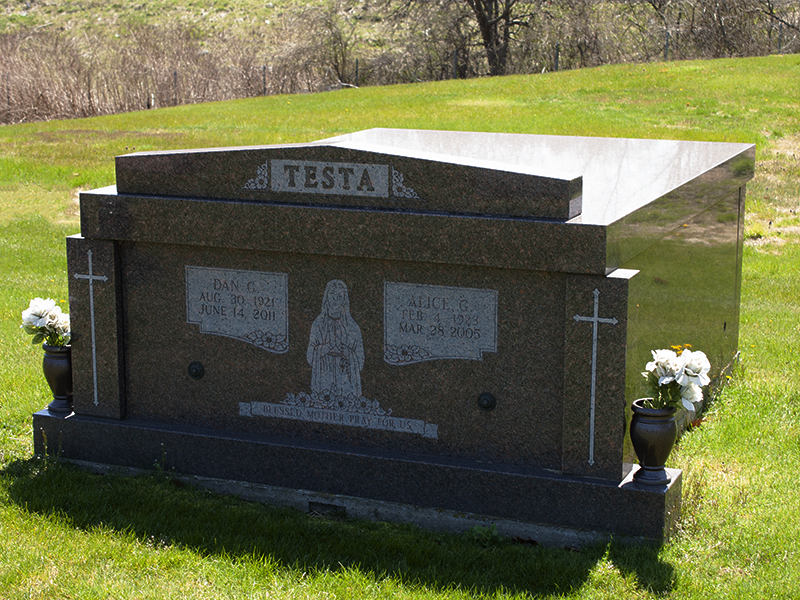 sarcophagus at Holy Cross Akron