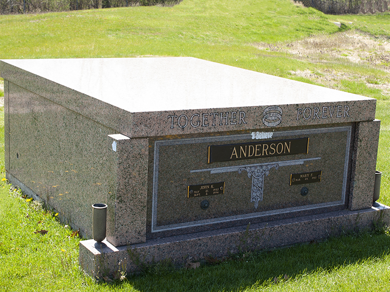 sarcophagus at Holy Cross Akron